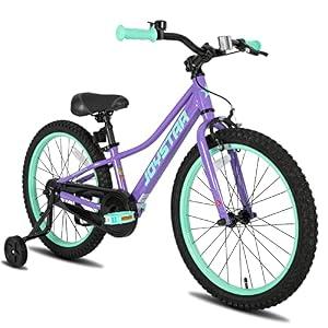 JOYSTAR 20" Kids Mountain Bike with Training Wheels for Ages 5-9 Purple