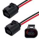 HiSport 1J0973702 2 Pcs 2 Pin Temperature Sensor Wiring Harness Connector - Compatible with Porsche Boxster Cayman Audi A4 A4 A5 A6 A7 A8 Volkswagen Beetle E-Golf Jetta Replaces 1K0973702 4D0959631A