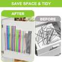 2 x Straw Holder for Cabinet Door, Acrylic Tumbler Straw Organizer Dispenser with Drainage Holes, Large Storage Container Accessories with Adhesive for Counter Cupboard Door Mounted, Clear