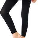Stelle Girls' Footless Ballet Tights for Dance Class Toddler Kids 2T-15Y (Black, XS)