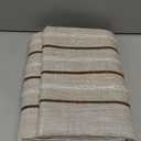 Alsoo Table Cloths Rectangle Table, Waterproof Tablecloth Cotton Linen Table Cloth Wrinkle Free Farmhouse Dining Tables Cover, Soft Fabric Table Cloths with Tassels, Brown Linens, 55" X 55", 4 Seats (Coffee, Brown Lines)