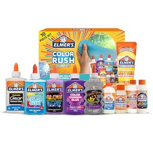 Elmer's Color Rush Slime Kit, Includes Liquid Glue, Activator, Makes Color Changing, Glow in The Dark, Butter Slime and More, 10 Piece Kit - Perfect for Birthday Parties, Gift Idea, Kids Activity