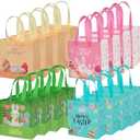 YANGTE Easter Gift Bags Bulk 16 Pack Reusable Party Bags with Handles, Colorful Egg Hunt Baskets for Kids, Bunny Treat Bag, Durable Easter Favor Basket for Candy & Gifts