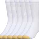 GOLDTOE Men's 656S Cotton Crew Athletic Socks (Multipack, XL)