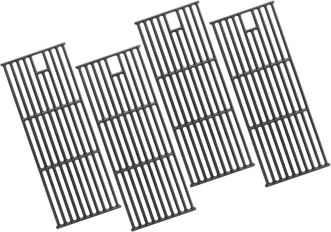 Cast Iron BBQ Cooking Grates for Bull Most Models 19.25" x 7.5" OEM 16517, Outlaw 26038, 26039, Steer Premium 69008, 69009, Lonestar Select 87048, 87049, 7 Burner Premium 18248, 18249, Set of 4