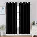 CUCRAF Black Blackout Curtains 72 Inches Long, Thermal Insulated Noise Reducing Grommet Window Drapes for Bedroom & Living Room(52x72 Inch, 2 Panels)