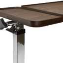 Vaunn Medical Pneumatic Adjustable Tilt Overbed Bedside Table with Wheels for Hospital and Home Use, 1 Count