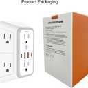 JcBlaon Outlet Extender Surge Protector - 6 Outlet Splitter with 4 USB Ports (2 USB C), Multiple Plug Expander Wall Charger, 3 Sided Multi Plug Wall Adapter Power Strip for Home Office Kitchen Travel (White)