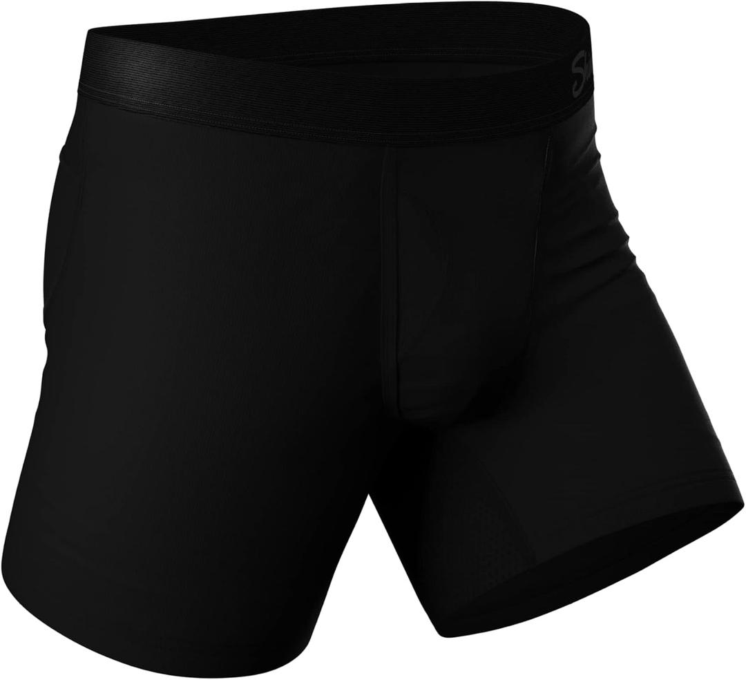 Shinesty paradICE Hammock Support Mens Pouch Underwear | Cooling Boxer Briefs for Men | Moisture Wicking Breathable (Large, Black)