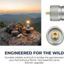 2 x 2 Pcs Propane to Butane Adapter Brass & Aluminum Alloy Camping Stove Adapter LPG Canister Converter 1 LB Propane Tanks Input EN417 Lindal Valve Stove Gas Converter for Backpacking Hiking (Silver)