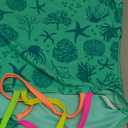 Jimmy Baha·mas Girls 1 Piece Sport Swimsuits with Cross Back Strap Colorful Fish Scales Print and Two Cute Bow Decorations, 7