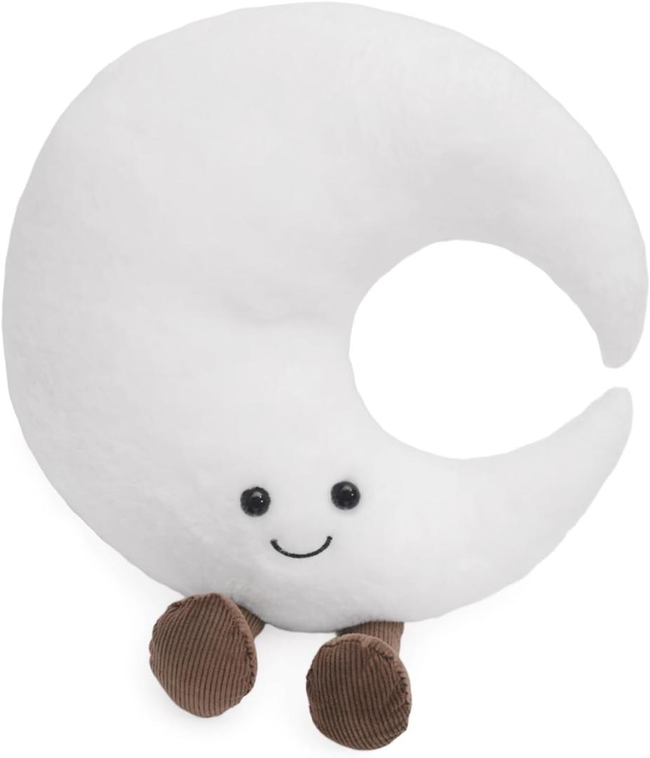 1 lb Weighted Moon Plush Pillow - 12 inch Stuffed Animal Weighted Plush Toy, Soft Hugging Plushie, for Kids & Adults