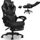 Respawn 110 Pro Ergonomic Gaming Chair with Footrest for Adults - Comfortable Office Gaming Recliner with Lumbar Support and Headrest, Racing Style Video Game Chairs for Computer Gamer - Gray, 28"d X 26.4"w X 51.2"h