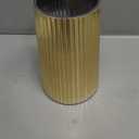 Gold Glass Vase for Flower, Flower Vase for Bouquet, Modern Glass Vases, Ribbed Vases for Living Room, Bedroom, Dining Table, Office, Wedding, Centerpieces, 8 Inches (Large)