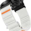 Suitisbest QuickFit Bands Compatible for 26MM Garmin Watch Band, Stylish and Durable Nylon Loop Sport Strap with S-Hook for Fenix 5X/5X Plus/6X/6X Pro/7X/7X Pro, Enduro, Tactix, Descent MK2i and Fenix 8 (51mm) (26 MM, Starlight)