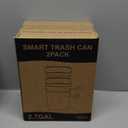 Vanpopubs 2 Pack 2.7 Gal Bathroom Trash Can with Lid, Automatic Trash Can Small Smart Garbage Can Touchless, Slim Motion Sensor Waterproof Plastic Trash Bins for Bedroom Office Kitchen Toilet (White)