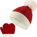 Christmas Knitted Santa Hat Set for Christmas Party Cosplay Costume
