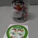 Suncalla Snowman Christmas Stuffers Crochet Gift Snowman Positive Support Crochet Christmas Stocking Stuffers Doll with Card Clear Bottle Beads Xmas Sticker Handmade Knitting