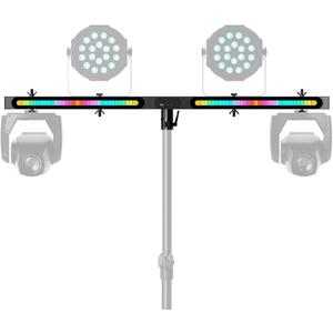 DJ Light T-Bar Extension Cross Bar, 39.3 Inch 12 in 1 Rechargeable DJ Lighting for Par Can Strobe Light, for Stages, Banquet, Party, Suitable for 35mm Diameter Pole (Stand Not Include)
