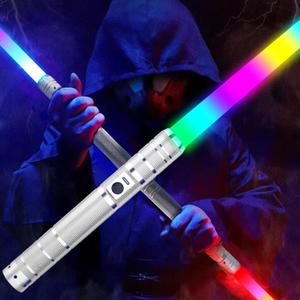 Light Up Swords Saber with RGB Colors,Dueling Light Sword for Adults and Kids,FX Sound Motion Sensors and Metal Hilt,Type-C Rechargeable,Halloween Xmas Toys Present,Galaxy War Fighters