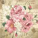 Vintage Shabby Chic Pink Rose Flowers Magnetic Sticker Dishwasher Door Cover Kitchen Cabinet Panels, Fridge Manget, Home Appliances Decor Decals 23" W x 26" H