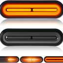 Lewtemi 2 Pcs 5'' Motorcycle LED 2 Color Tail Light 12V-80V Universal Scooter Brake Safety Tail Light with Amber Turn Signals, Waterproof, for Dirt Bike Atv Bike Truck Trailer Golf Cart