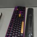 Wireless Keyboard and Mouse Combos, Retro Keyboard and Mouse Wireless Full Size, 2.4Ghz Connection and Optical Mouse for Windows, Mac, PC, Laptop for Home and Office (Purple-Black)