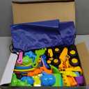 FHOZGECY Beach Toys, Sand Toys for Kids Boys and Girls with 4 Beach Construction Vehicles, 4 Collapsible Bucket, Sand Castle Building Kit, Sand Molds, Mesh Bag, Outdoor Toys for Kids Ages 4-8