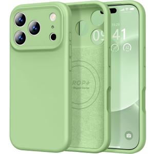 Vooii Magnetic for iPhone 17 Pro Case, Compatible with Magsafe (Premium Liquid Silicone) (Integrated Camera Control Button) Full Body Protective Anti-Scratch Microfiber Lining 6.3", Matcha