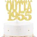 Gold Straight Outta 1955 Cake Topper, Happy 71th Birthday Cake Topper, Cheer 71th Cake Topper 71 and Fabulous Cake Decoration, 71th Birthday/Wedding Party Decoration
