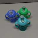 Nuby 3 Pack Two Handle No Spill Toddler Sippy Cups - Toddler Cups Spill Proof with Easy and Firm Grip - Aqua, Blue, Green