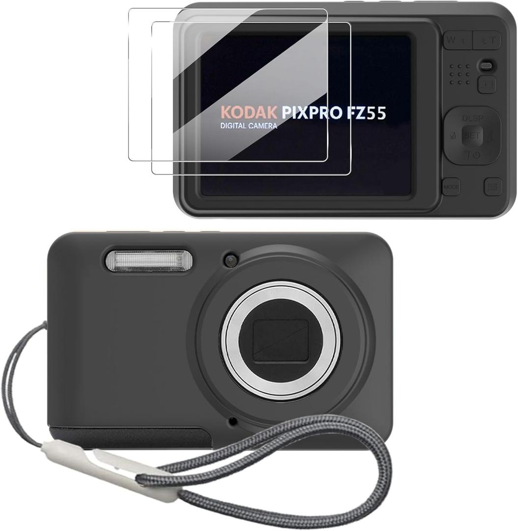 Case for KODAK PIXPRO FZ55 Case, Soft Silicone for KODAK PIXPRO FZ55 - Anti-Scratch Slim Fit Lightweight Protective - Black