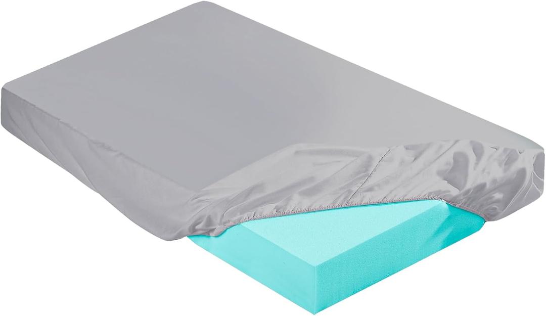 HunnmingRe 2-3 Inch Mattress Topper Cover (Only Cover) Memory Foam Protector Microfiber Memory Foam for Latex Mattress Topper Gel RV(Twin 75 x 38 Inch,Light Gray)