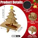 GengGeng 4PCS Christmas Stocking Holders for Fireplace Set of 4,Christmas Weighted Stocking Hanger Hooks for Mantle- Traditional Tropical Stockings Holder for Mantle/Fireplace(Antique-Color 4 Pack)