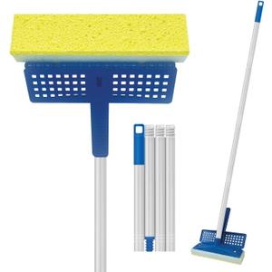 LOLA Squeeze Sponge Mop w/ Poly Foam & a Natural Cellulose Layer, Absorbs and Wicks Moisture, Hard Surface Cleaner, Refillable, 9 Wide Head