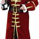 Captain Blackheart Adult Halloween Costume, Red,Medium