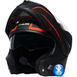 Motorcycle  Helmet Modular Double Visor Flip Up Front Motorbike Helmet -Modular Helmet with Double Visor for Bike Cruiser Chopper Moped Scooter ATV,DOT/ECE Approved L,S=55-56cm  (Small)