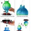 26Oz Hummingbird Feeder for Outdoors, Vintage Glass Bird Feeder with Perch, Durable & Easy to Clean, Hanging Nectar Feeder for Garden, Yard, Deck  Gift for Bird Lovers (Green)