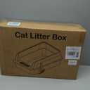 2PACK Stainless Steel Litter Box, Extra Large Litter Boxes for Big Cats, XL Metal Cat Litter Box with Lid High Sides, Anti-Urine Leakage, Non-Sticky, Scoop Included