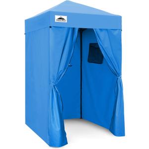 EAGLE PEAK Flex Ultra Compact 4x4 Pop-up Canopy, Sun Shelter, Changing Room, Portable Privacy Canopy Cabana for Pool, Fashion Photoshoots, or Camping, Blue
