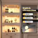 WOBANE LED Puck Lights Plug in, Under Cabinet Lighting with Switch, Dimmable Under Counter Lighting for Shelf, Closet, Cupboard, Bookcase, Display, Super Bright, 2700K Warm White, 6 Pack