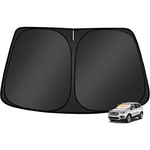 Custom Fit Windshield Sun Shade for Ford Escape 2013-2019, Foldable, Easy to Install & Store, Full Coverage, 210T Reflective Fabric, Blocks 99% of UV Rays