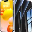 2 x 9H+ Glass for iPhone 15 Pro Max Privacy Screen Protector [Reliable 25 Privacy Protection][Mil-Grade Shatterproof Tempered Glass] Full Coverage Screen Protector for 15 Pro Max, 2 Packs