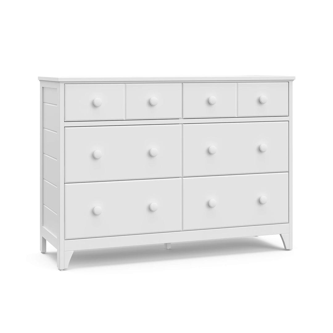 Storkcraft Moss 6 Drawer Dresser (White)  GREENGUARD Gold Certified Nursery Dresser, Safety-Focused Interlocking Drawer System, Chest of Drawers for Bedroom, Wood Craftsmanship
