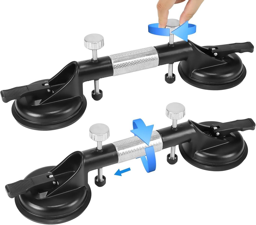 DEWINNER 2PCS Adjustable Granite Seam Setter with Vacuum Suction Cups for Seam Joining and Leveling, Countertop Installation Tool for Granite, Marble, Stone, Slab, and Glass