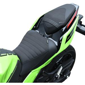 Motorcycle Rider & Passenger Comfort Seat Fit for ER400 Ninja 400 EX400 Z400 2018 2019 2020 2021 2022 2023 2024 2025 2026, Front Rear Solo Saddle Back Cushion Pillion Pad, Matte Black