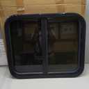 Horizontal RV Window, 24" W x 20" H Tinted Sliding RV Window with Net Screen and Trim Ring, Suitable for 1-1/8" Thick Walls, DOT Approved