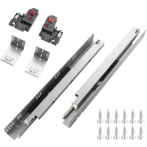 18 Inch Undermount Soft Close Drawer Slides Bottom Mount Full Extension Rails,6 Pairs with Rear Mounting Brackets and 3D Adjustable Locking Devices