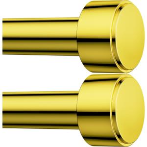 2 Pack Curtain Rods for Windows 32-96 Inch, 1 Inch Adjustable Gold Curtain Rod Set with Brackets, Easy Install