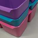 Teacher Created Resources Assorted Bright Colors Portable Plastic Storage Caddy 6-Pack for Classrooms, Kids Room, and Office Organization, (Lime, Orange, Pink, Purple, Teal, and Yellow) 3 Compartment